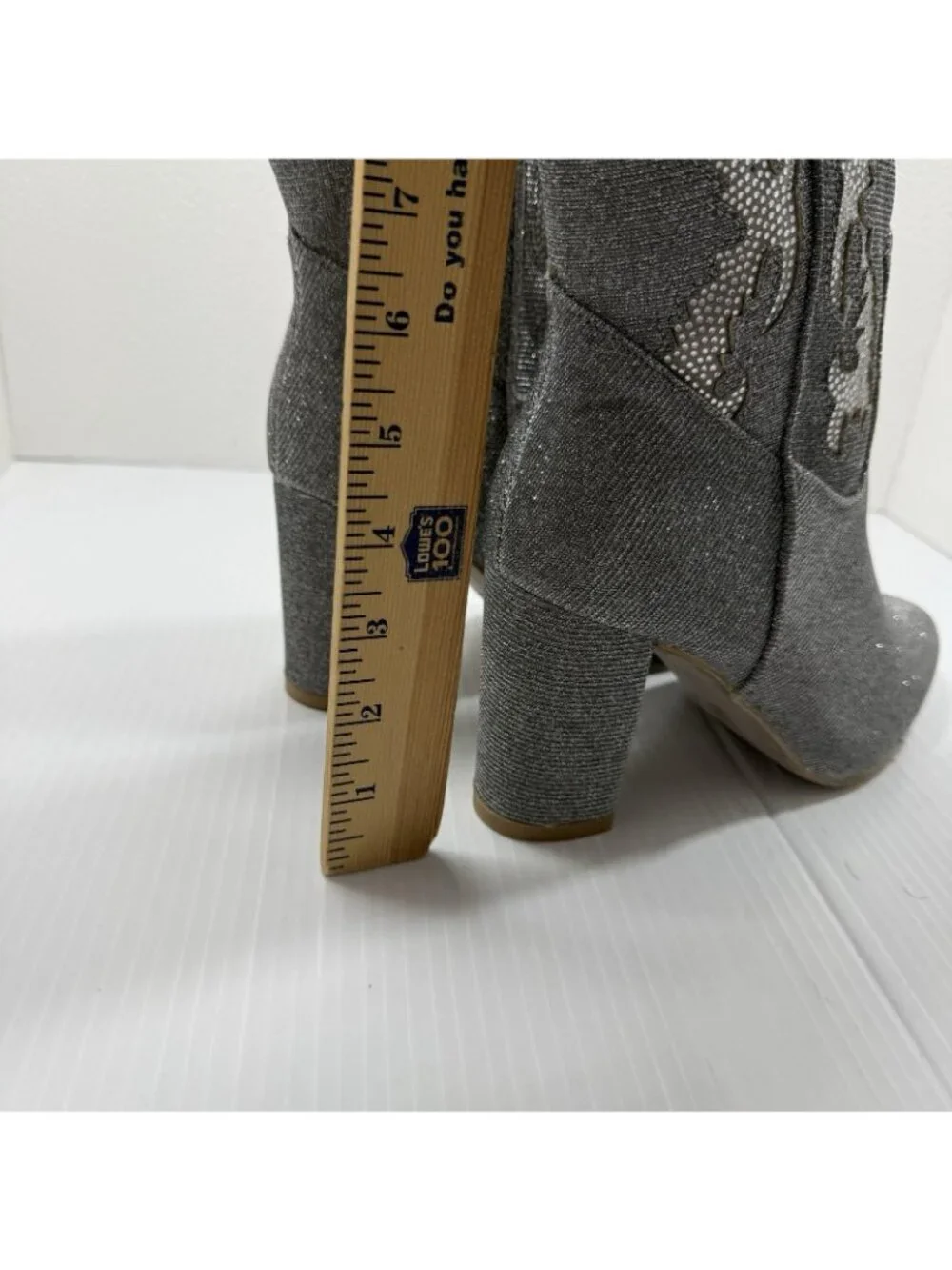 MIA Womens Gypsi Western Boots Size 9 Silver Glitter Cowgirl Disco Glam NWT